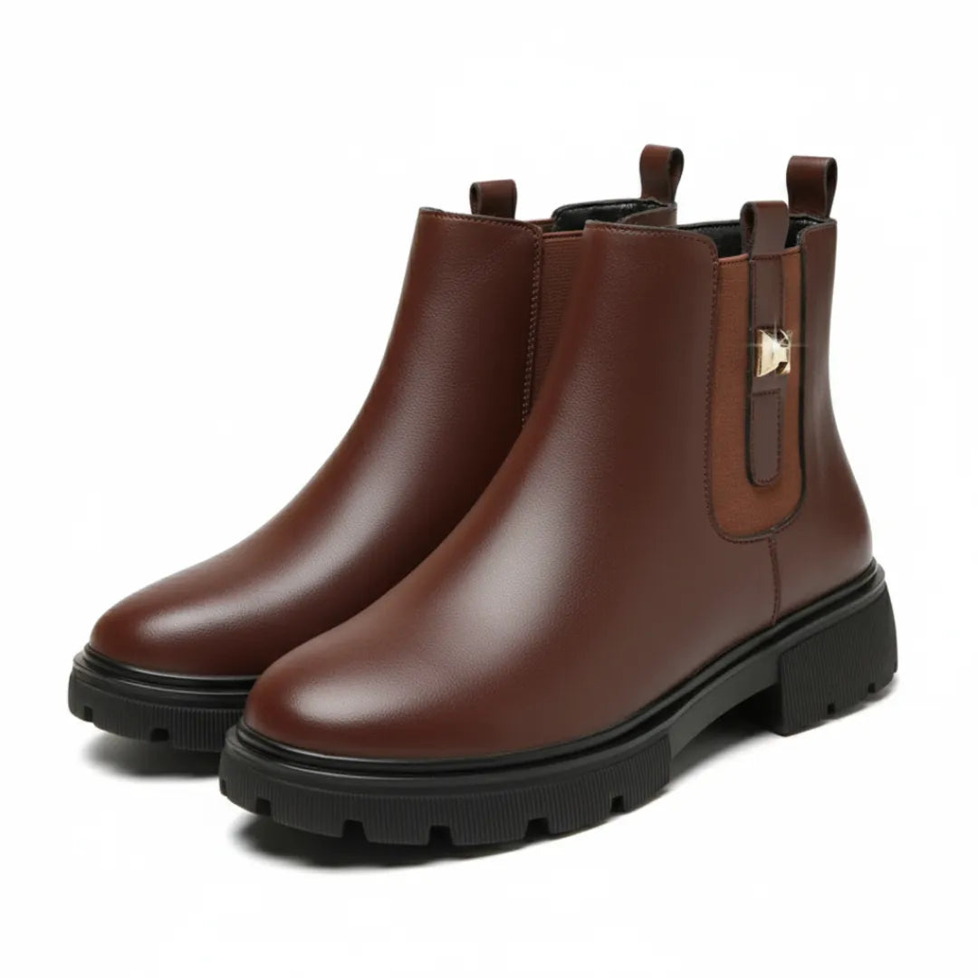 Lagoz Kylia | Gevoerde Orthopedische Dames Enkellaarzen – Warme Snowboots met Rits