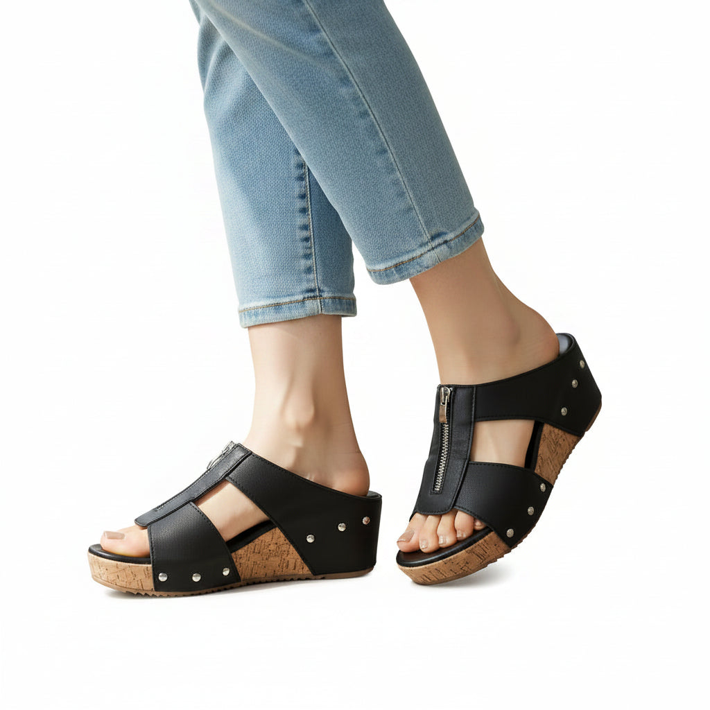 Lagoz Patrice | Orthopedische Dames Sandalen Met Sleehak
