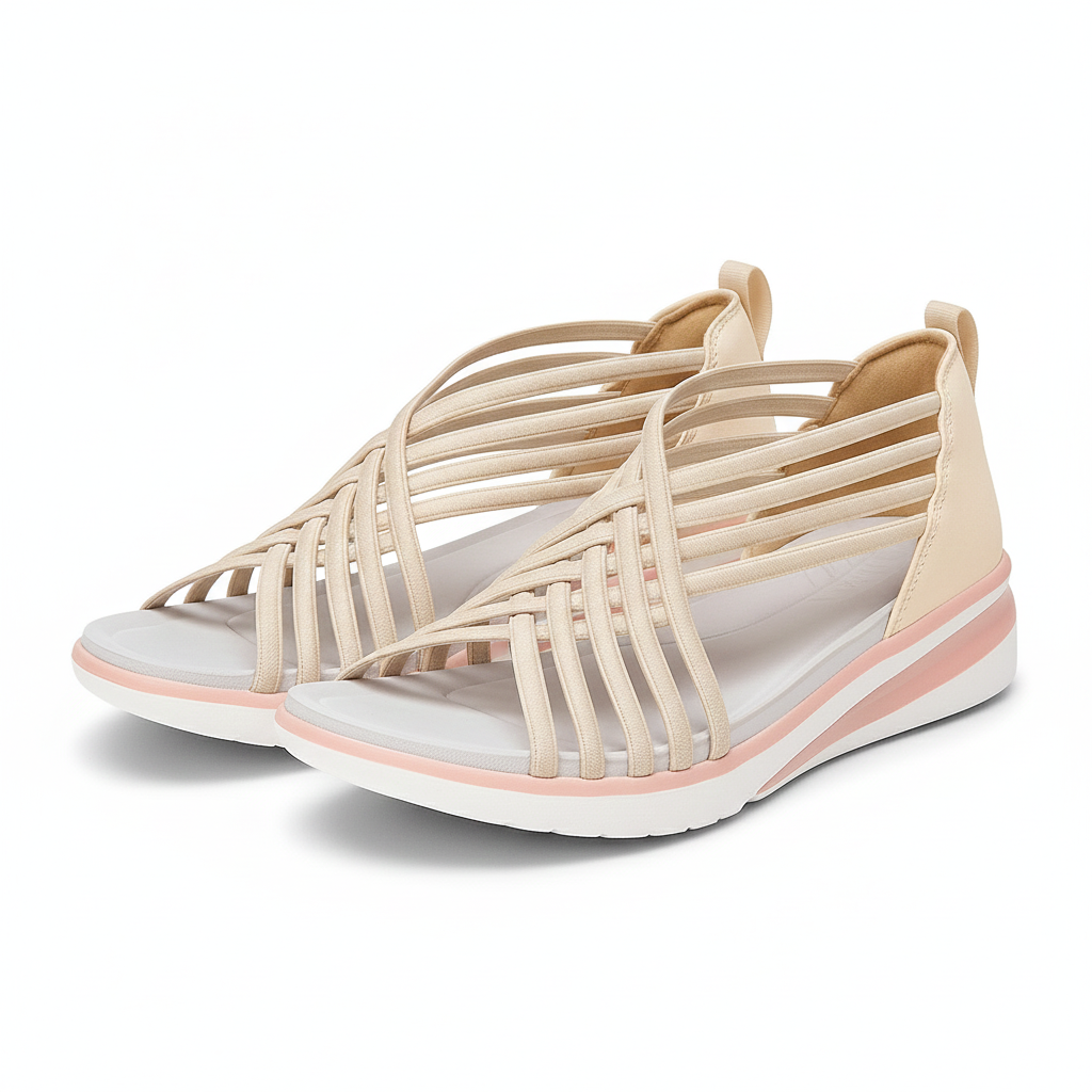 Lagoz Lifona | Comfortabele Dames Sandalen Met Elastische Bandjes – Makkelijke Instap