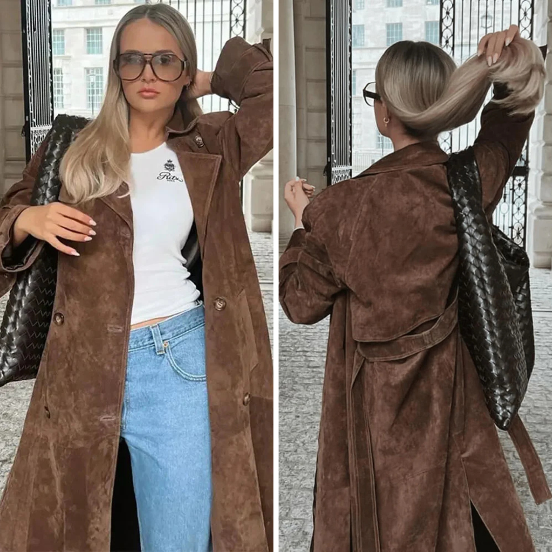 Lagoz | Eline Suede Long Trenchcoat