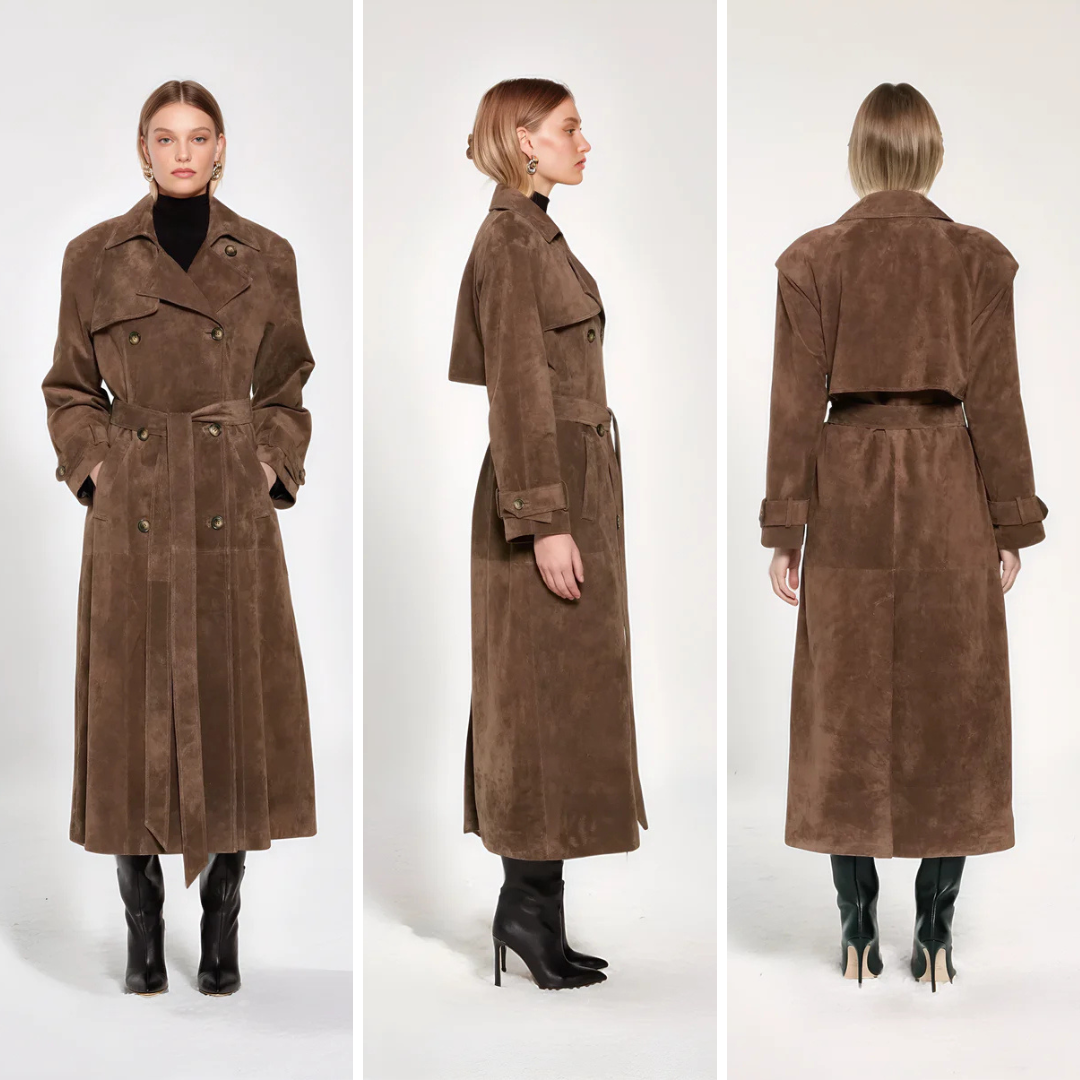 Lagoz | Eline Suede Long Trenchcoat