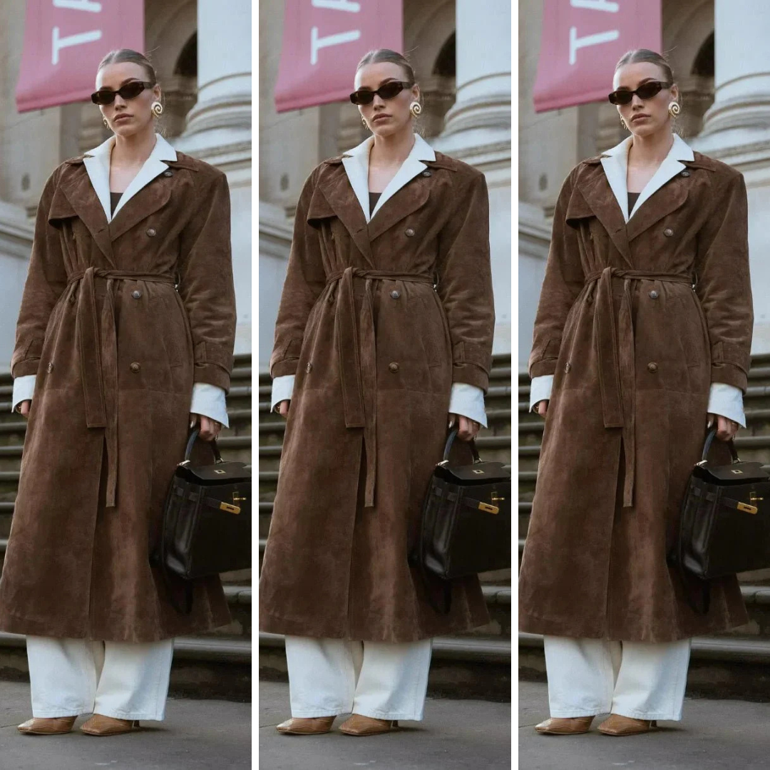 Lagoz | Eline Suede Long Trenchcoat