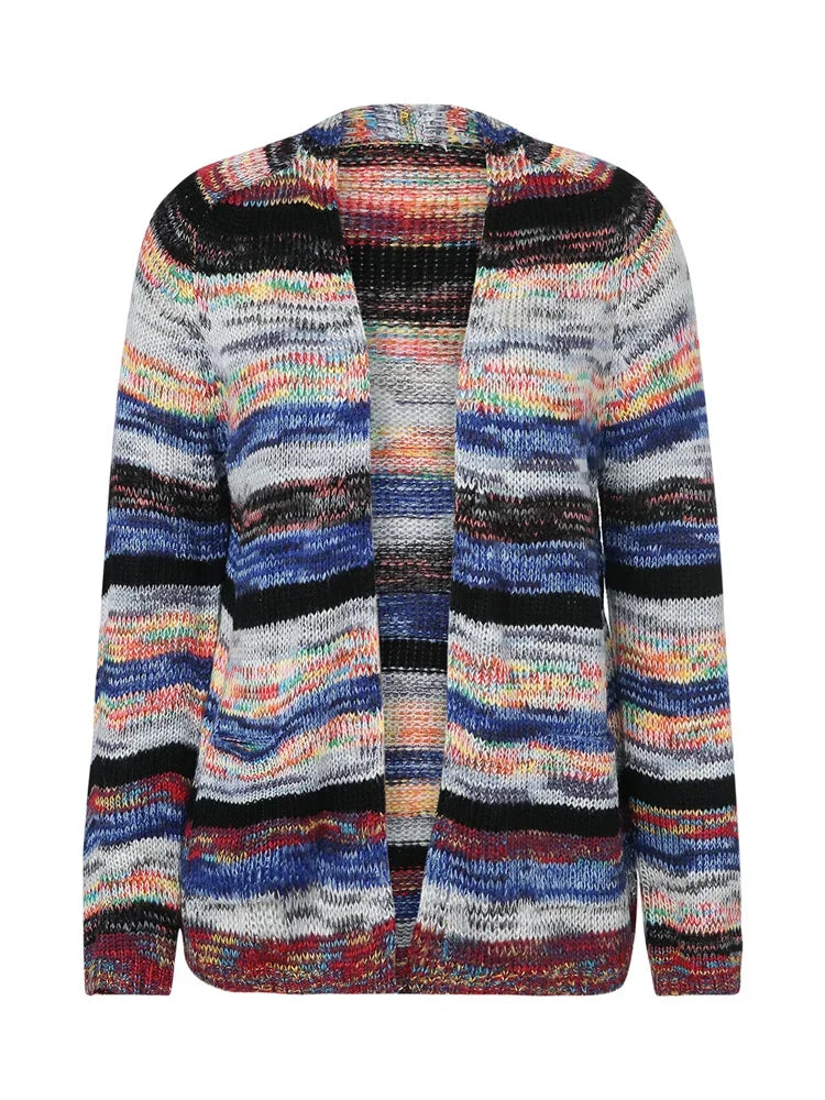 Lagoz Puye™ – Kleurrijk Gebreid Vest met Losvallende Pasvorm