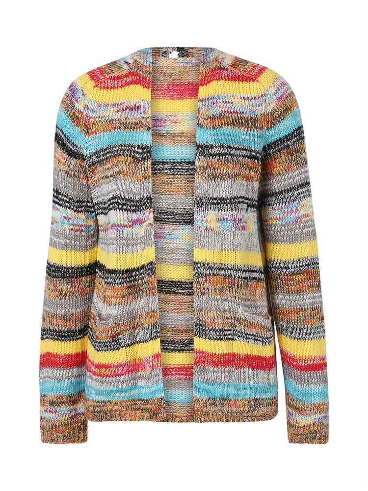 Lagoz Puye™ – Kleurrijk Gebreid Vest met Losvallende Pasvorm