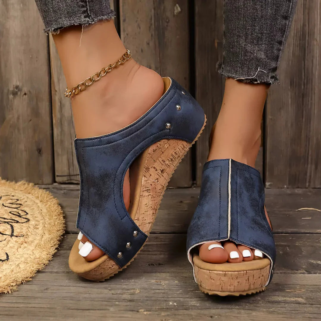 Lagoz Pira | Orthopedische Ondersteunende Dames Sandalen Met Sleehak
