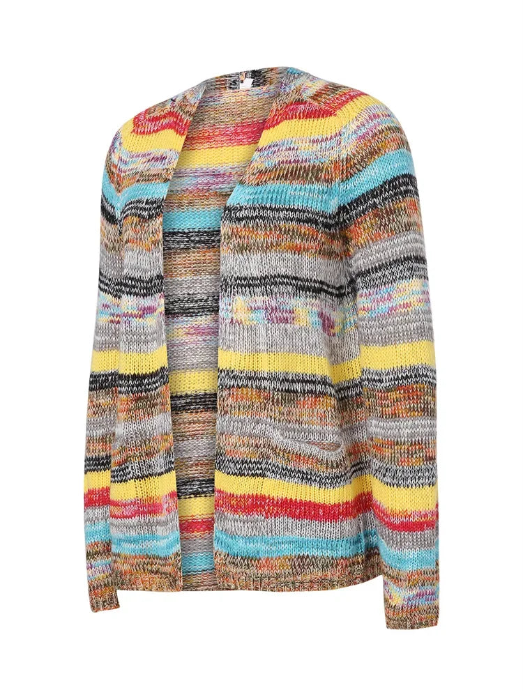 Lagoz Puye™ – Kleurrijk Gebreid Vest met Losvallende Pasvorm