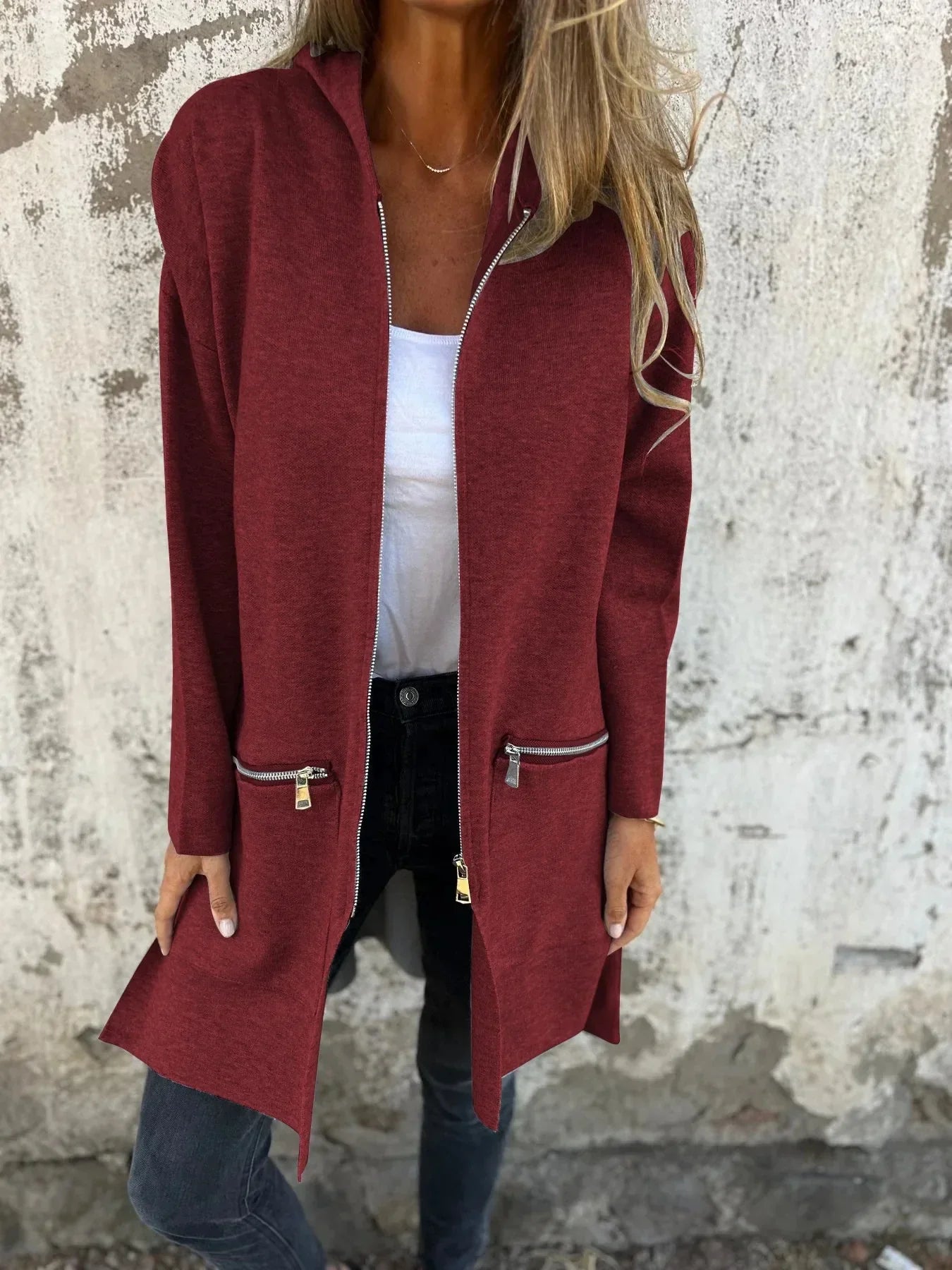 Lagoz™ – Lang Ritsvest met Losvallende Pasvorm & Praktische Details
