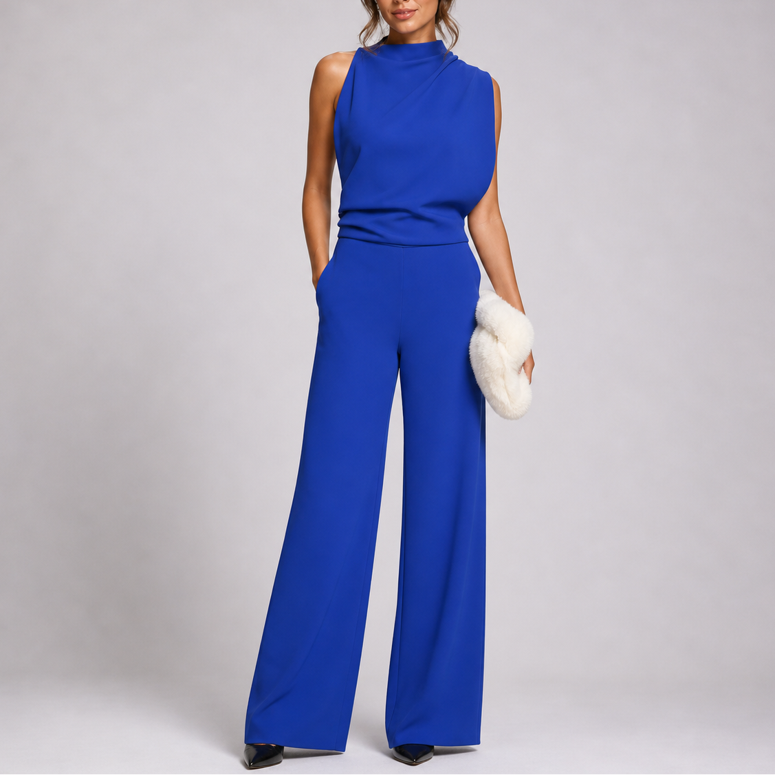 Lagoz Julia | Dames Jumpsuit Met Mouwloos Bovenstuk En Wijde Pijpen