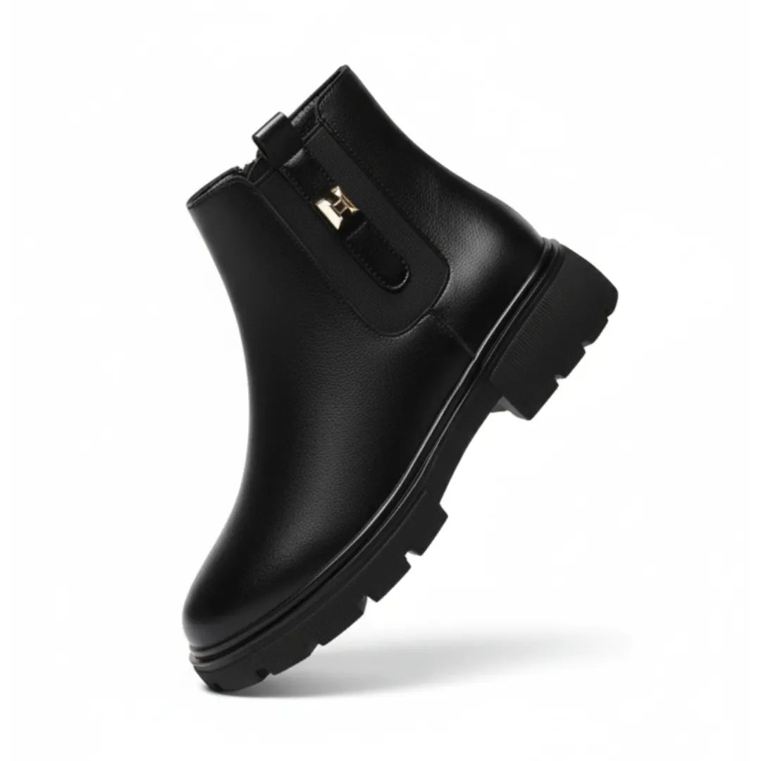 Lagoz Kylia | Gevoerde Orthopedische Dames Enkellaarzen – Warme Snowboots met Rits