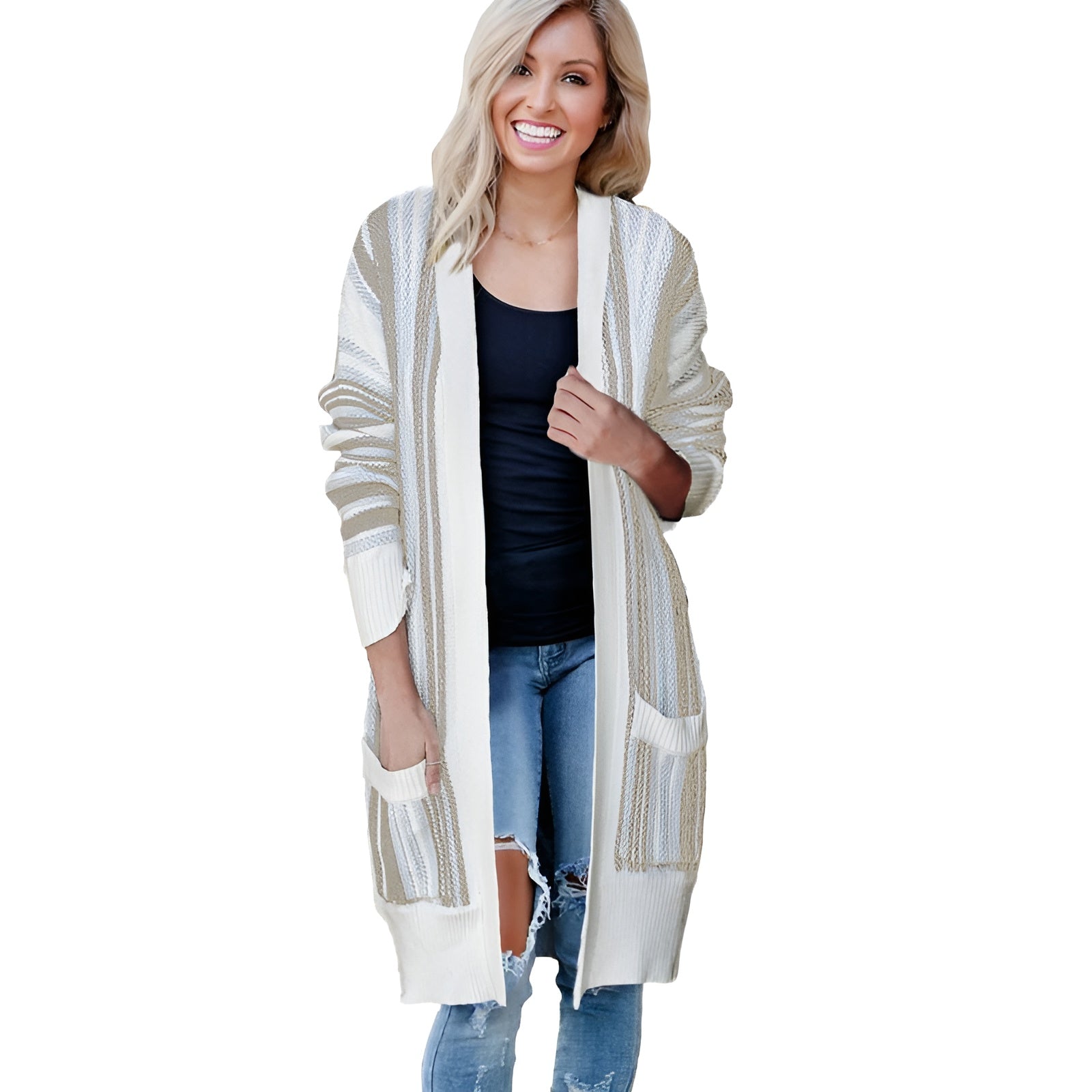 Lagoz Gestreepte | Mid-Cardigan