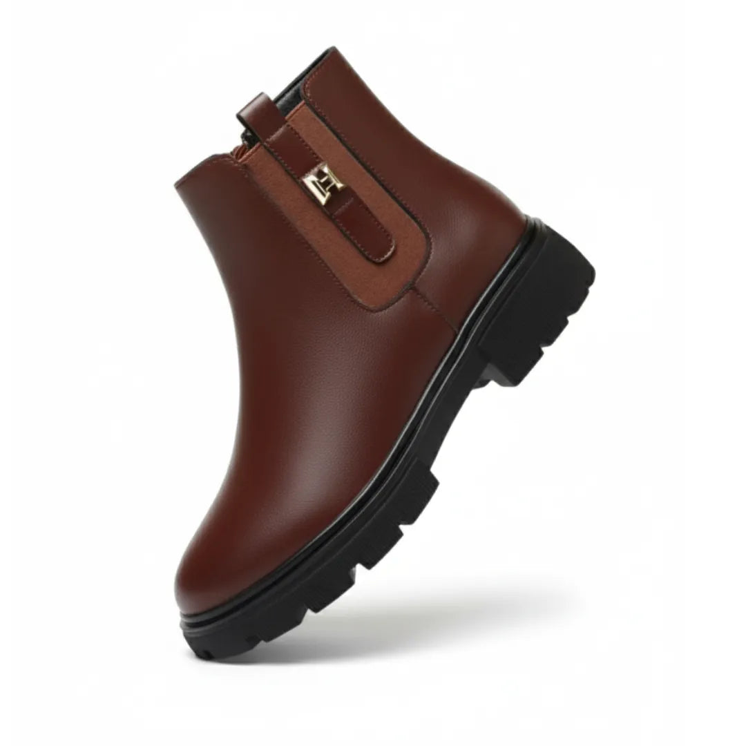 Lagoz Kylia | Gevoerde Orthopedische Dames Enkellaarzen – Warme Snowboots met Rits