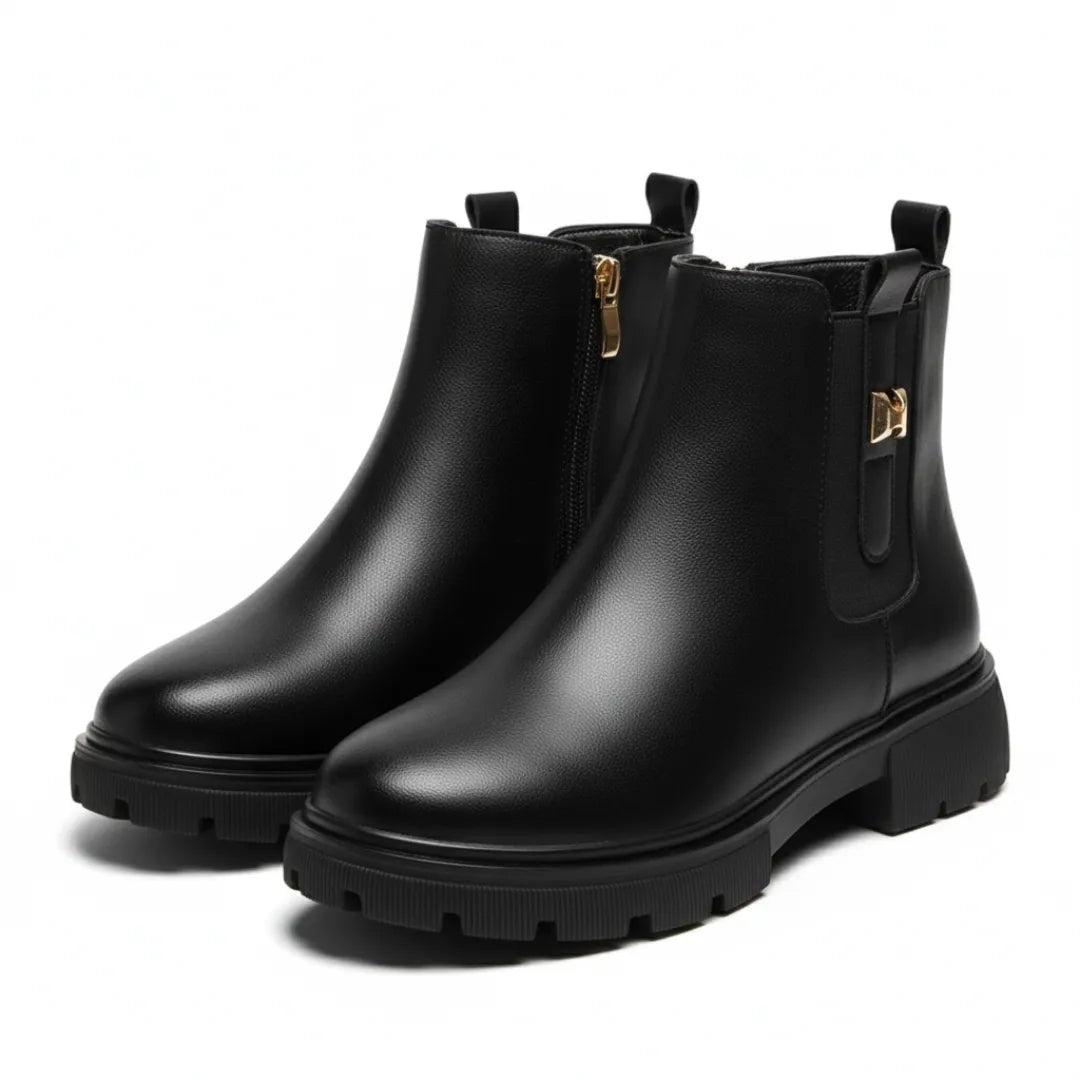 Lagoz Kylia | Gevoerde Orthopedische Dames Enkellaarzen – Warme Snowboots met Rits