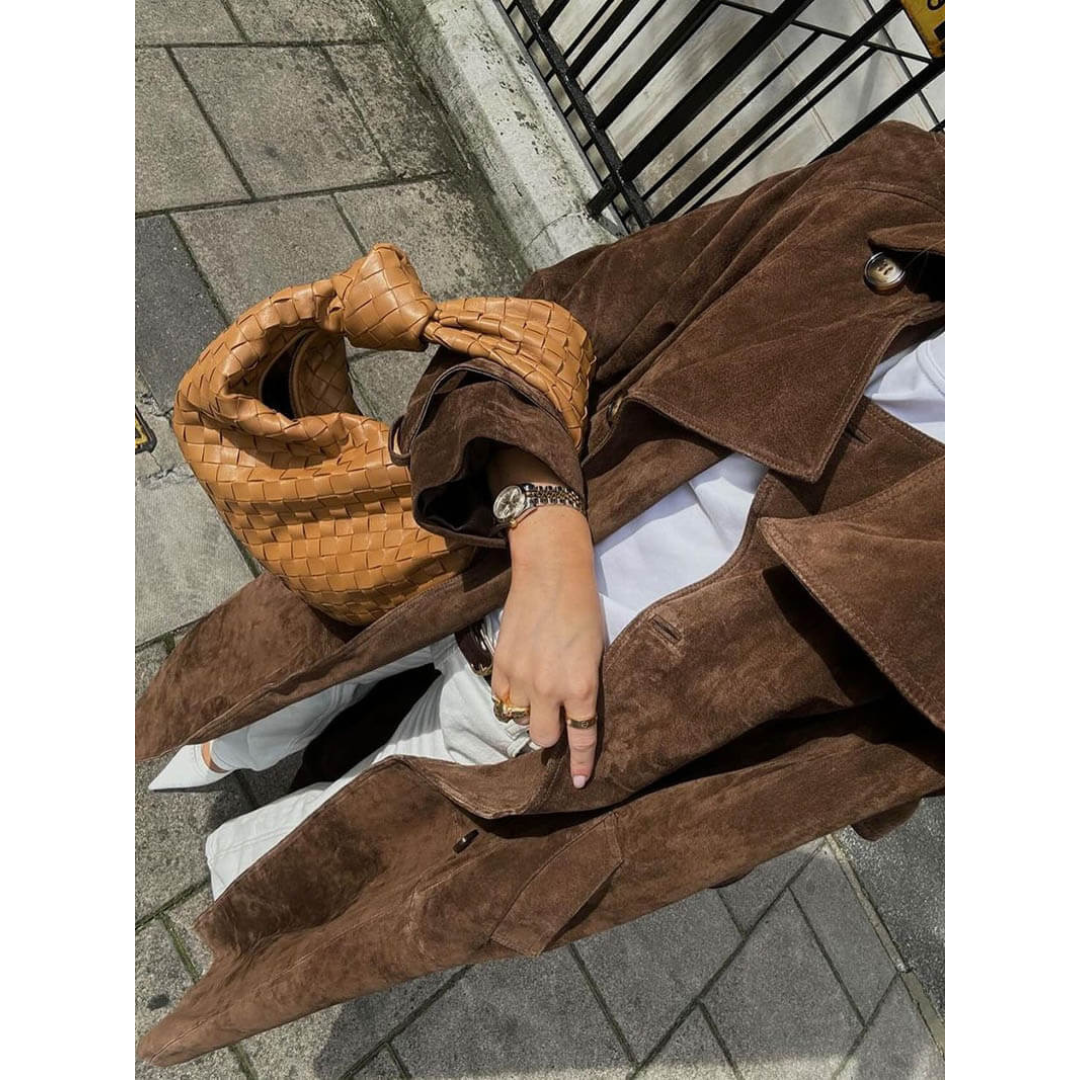 Lagoz | Eline Suede Long Trenchcoat