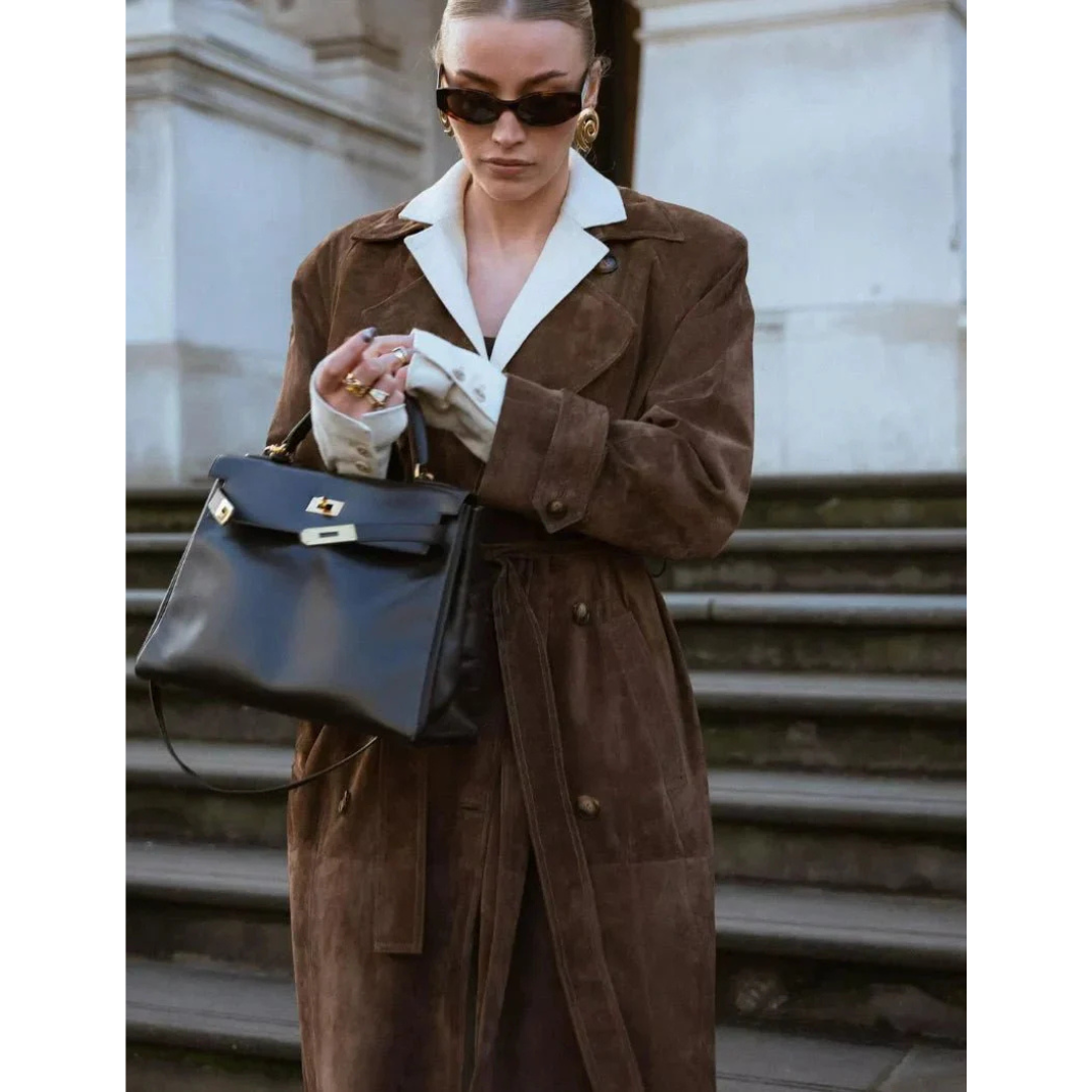 Lagoz | Eline Suede Long Trenchcoat
