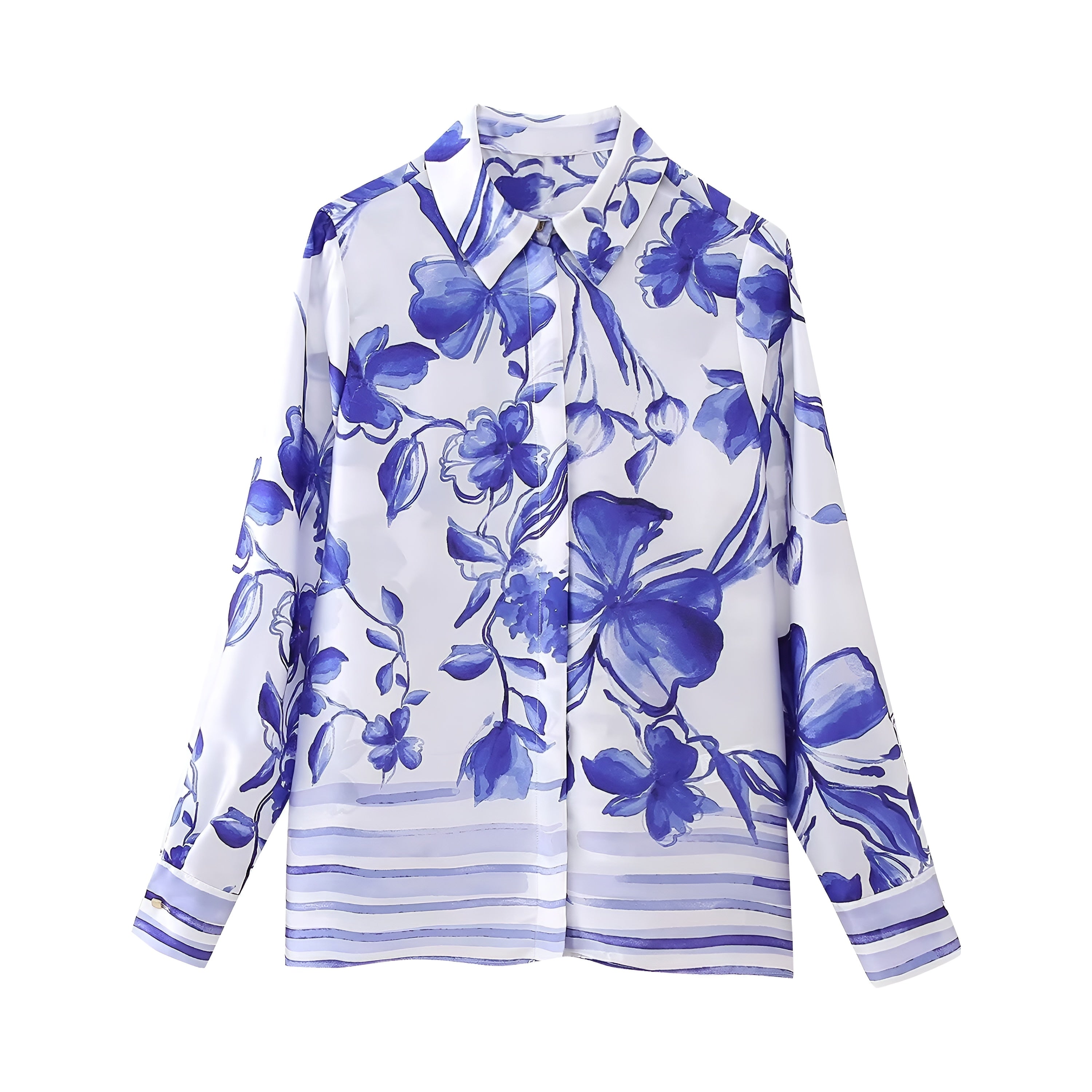 Lagoz Celeste | Silk-Touch Floralia Blouse / Rok