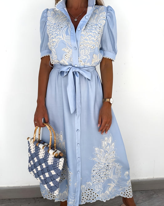 Lagoz Serafina™ | Geborduurde Hollow-Out Jurk