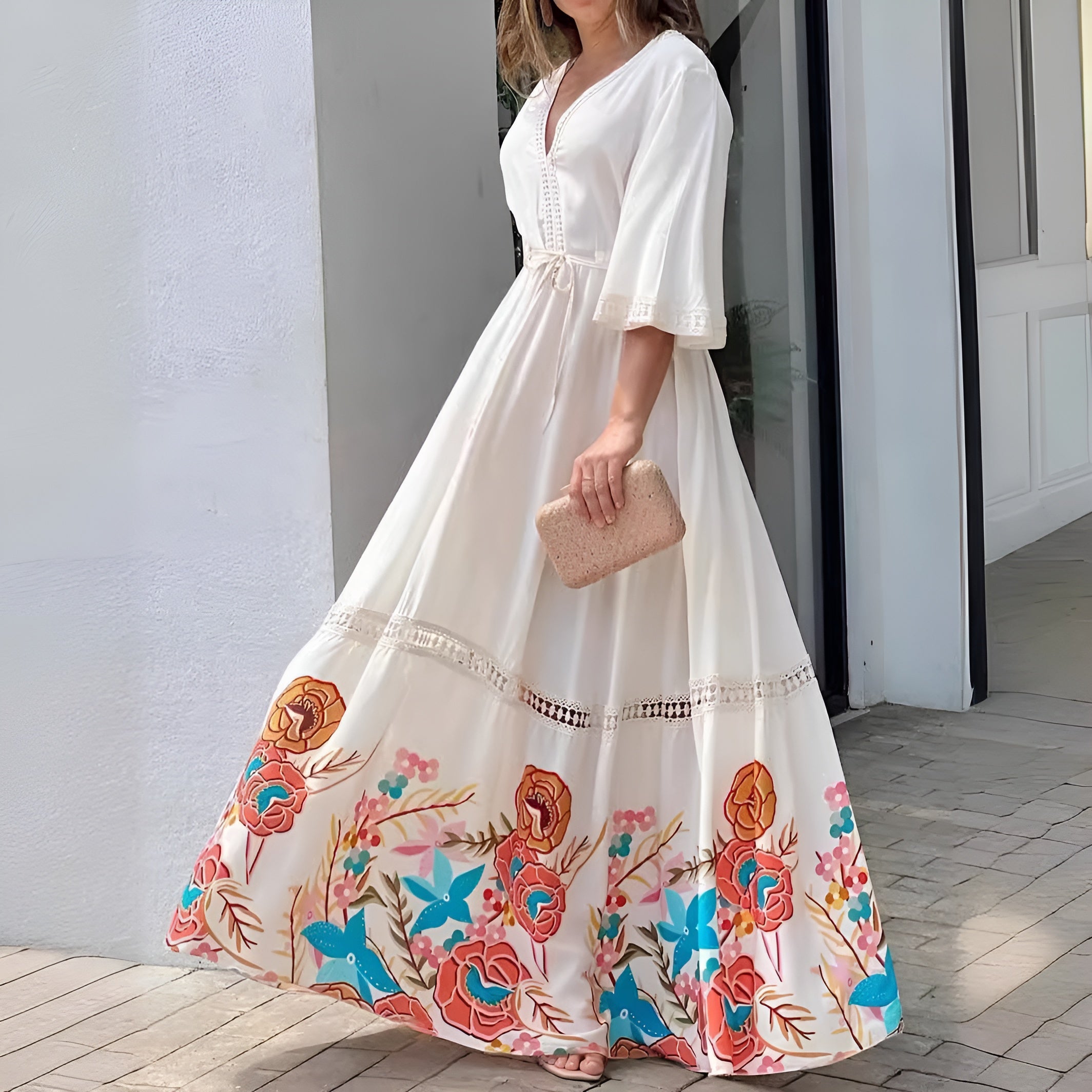 Lagoz Fleur™ | Verfijnde Bloemprint Jurk