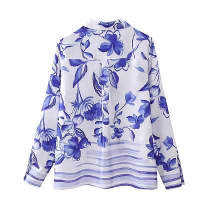 Lagoz Celeste | Silk-Touch Floralia Blouse / Skirt