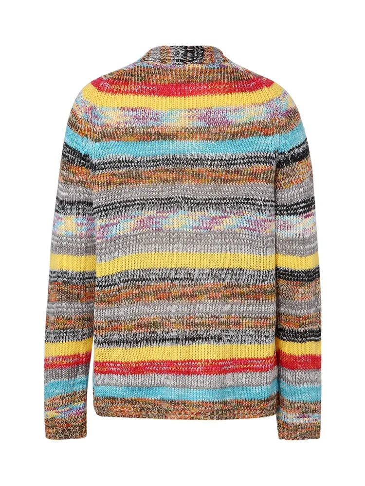 Lagoz Puye™ – Kleurrijk Gebreid Vest met Losvallende Pasvorm