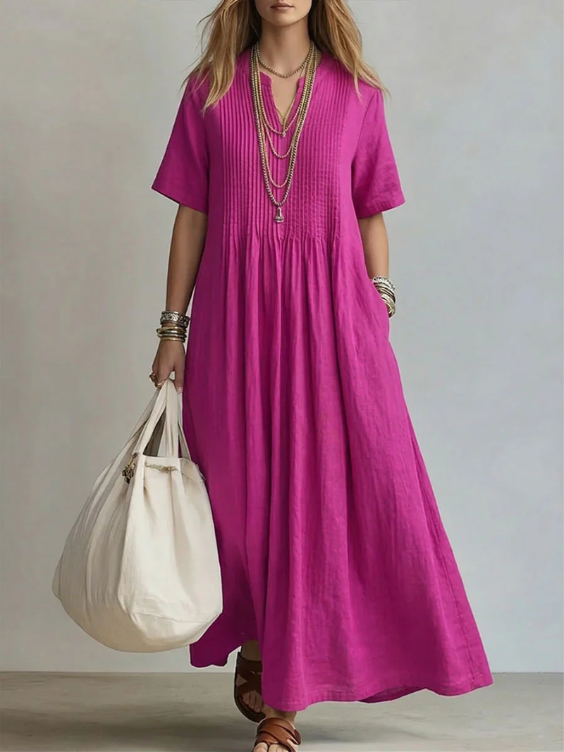Lagoz Noria | Geplooide Dames Jurk