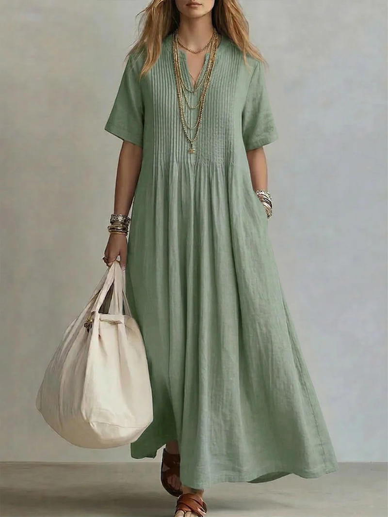 Lagoz Noria | Geplooide Dames Jurk
