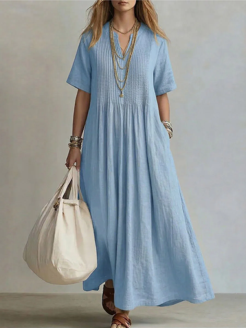 Lagoz Noria | Geplooide Dames Jurk