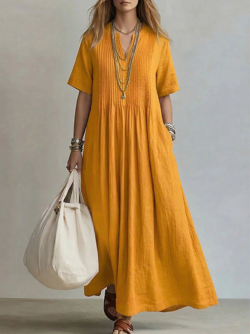 Lagoz Noria | Geplooide Dames Jurk