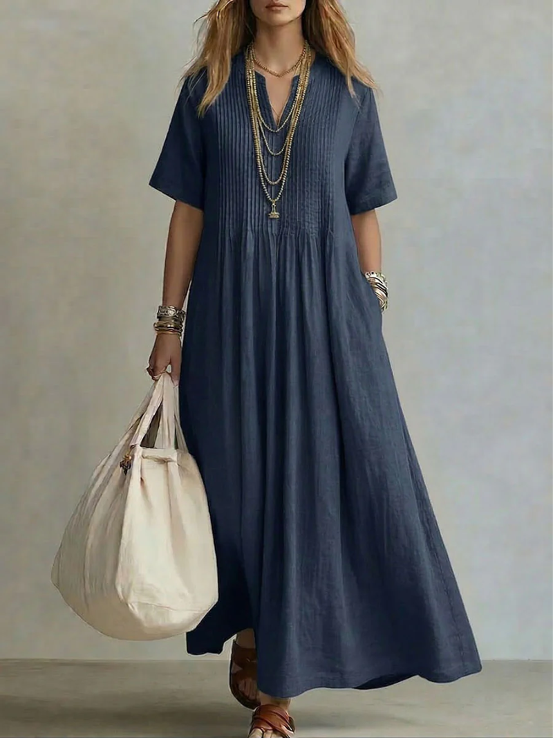 Lagoz Noria | Geplooide Dames Jurk