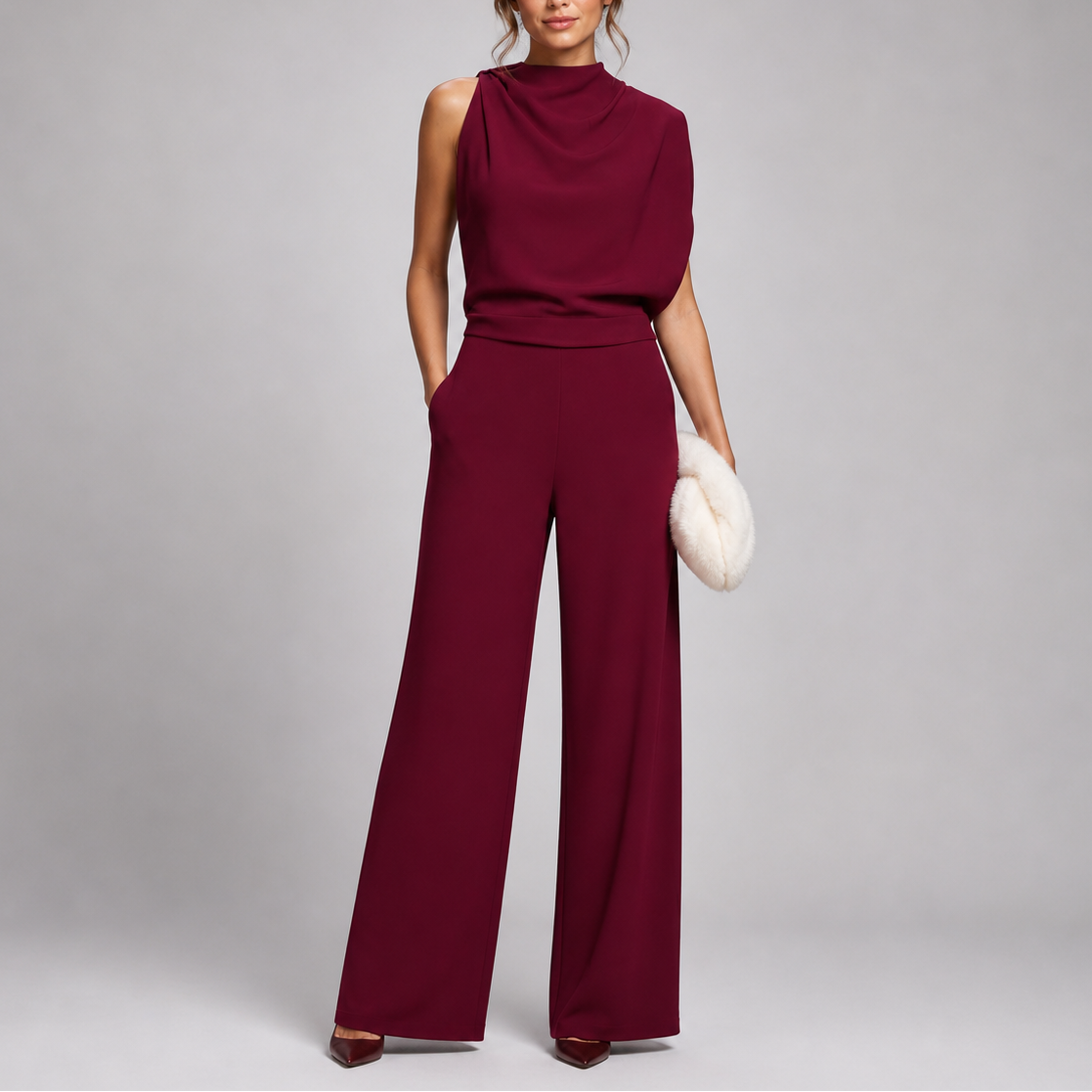 Lagoz Julia | Dames Jumpsuit Met Mouwloos Bovenstuk En Wijde Pijpen