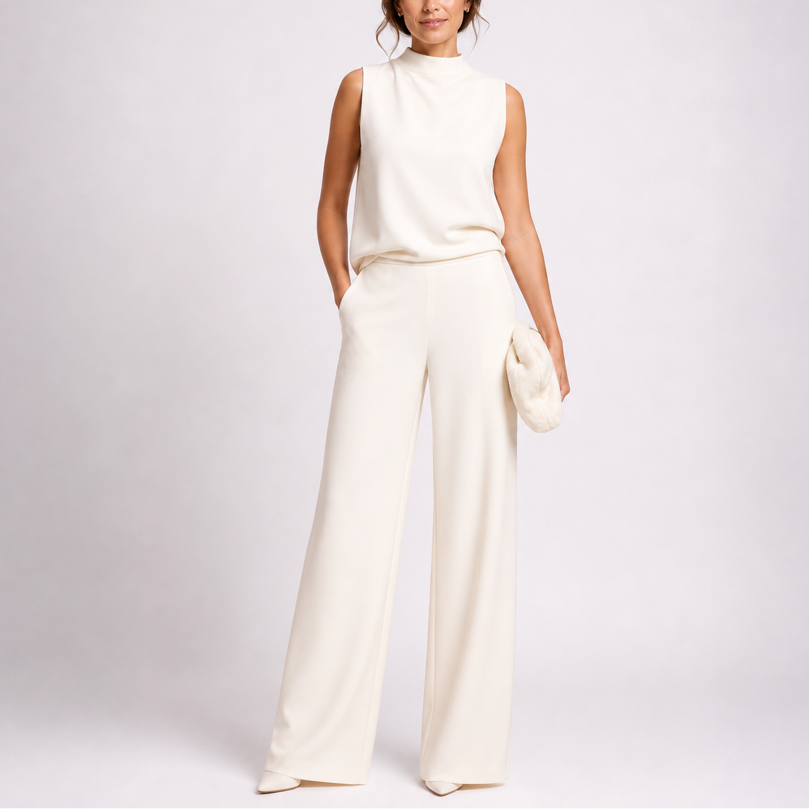 Lagoz Julia | Dames Jumpsuit Met Mouwloos Bovenstuk En Wijde Pijpen