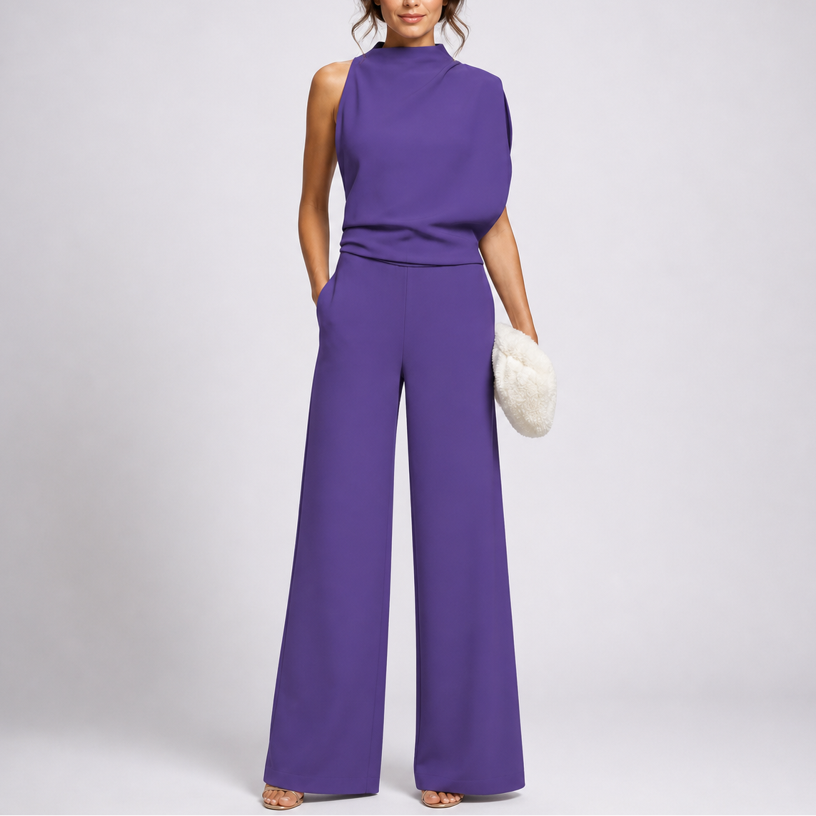 Lagoz Julia | Dames Jumpsuit Met Mouwloos Bovenstuk En Wijde Pijpen